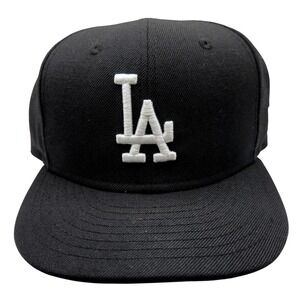 New Era 9FIFTY Los Angeles Dodgers Snapback Hat Black Wool MLB LA Baseball Cap